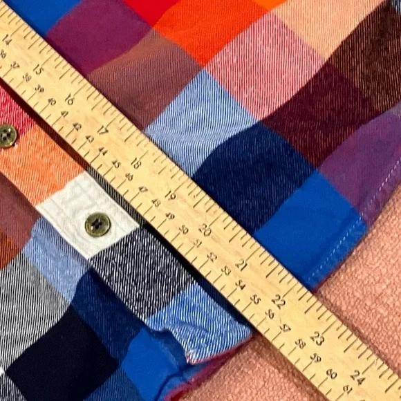 Multicolor Plaid Button Down Shirt with Hood - Picture 9 of 11